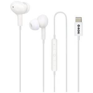 Moki Wired USB-C Connect Inner Ear Earphones W/ Mic & Control White