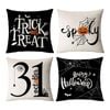 Catzon 4 Pcs Scary Throw Pillow Covers Linen Cushion Case for Decor 40X40cm