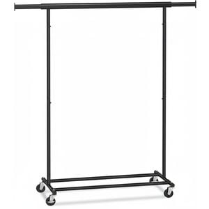 Portable Heavy-Duty Clothes Rack with Wheels and Extendable Rail