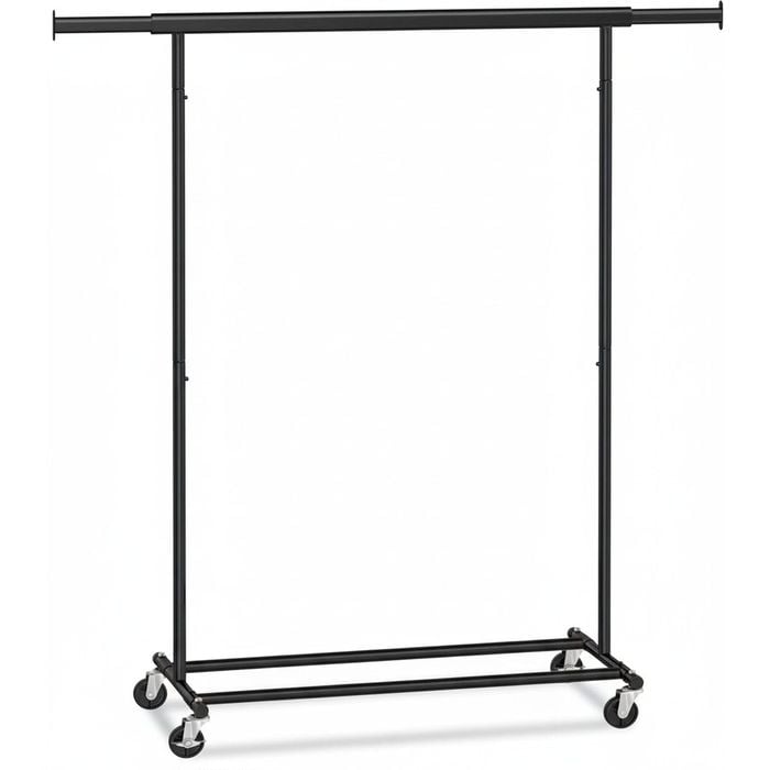 Portable Heavy-Duty Clothes Rack with Wheels and Extendable Rail
