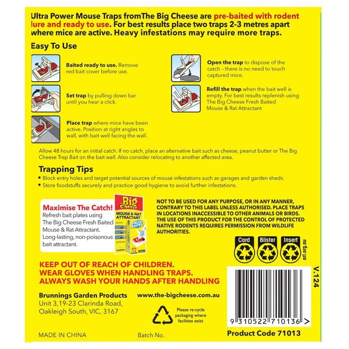 The Big Cheese Ultra Power Mouse Trap - 2 Pack