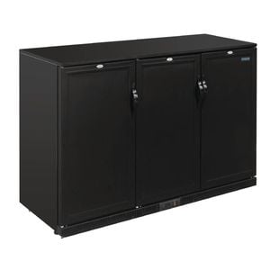 Polar G-series 900mm Triple Solid Door Back Bar Cooler In Black 330ltr - Commercial Bar Fridges (gl017-a)