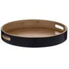 Davis & Waddell Bamboo Round Serving Tray 38x38x6cm Natural & Black