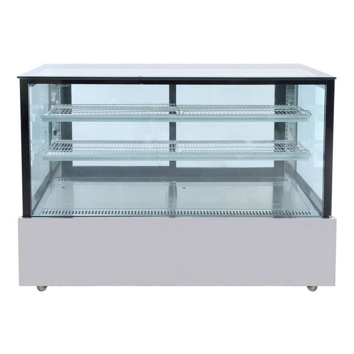 Bonvue Black Trim Square Glass Cake Display 2 Shelves  - Cake Display Fridges (ssu150-2xb)