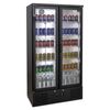 AG Equipment 477L Upright Double Glass Door Display / Backbar Fridge - Black B500G