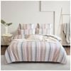 Renee Taylor Layla 100% Cotton Quilt Cover Set Seersucker Stripe Super King