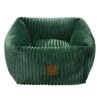 Charlie's Ascher Plush Corduroy Square Dog Bed Eden Green - Small