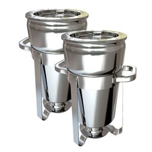 SOGA 2X 7L Round Stainless Steel Soup Warmer