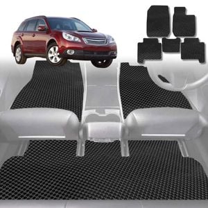 6D Diamond Car Floor Mats for Subaru Outback 2009-2014-Full Set-Black-Outback GT