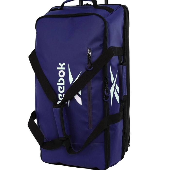 Reebok All Star Large 88l Leather Film Soft Shell Trolley Suitcase Luggage Navy
