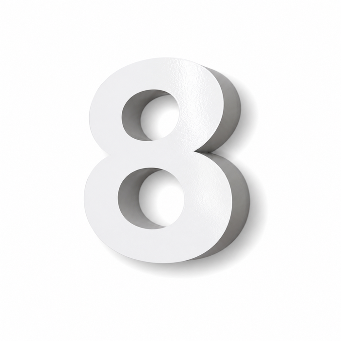 White House Number Led Backlit 200mmh