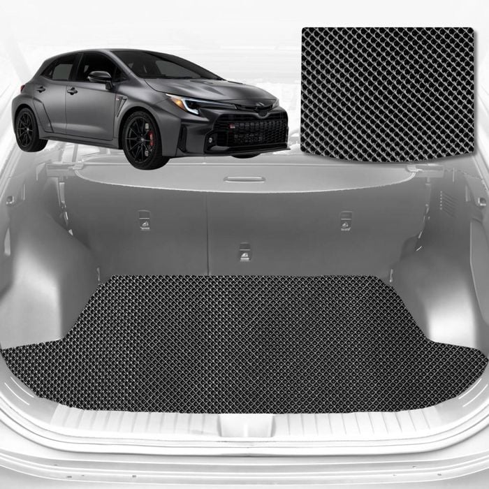 6D Diamond Car Boot Mat for Toyota Corolla Hatch/Sedan (E120/130)2002-2007-Cargo Mat-Black-Outback GT