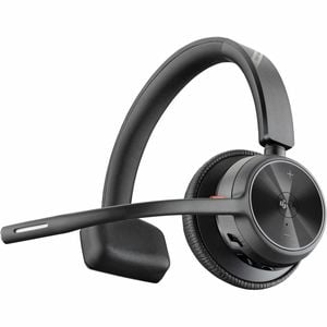 Poly Voyager 4300 UC 4310 Wireless Over-the-head, On-ear Mono Headset - Black - Google Assistant, Siri - Monaural - Ear-cup