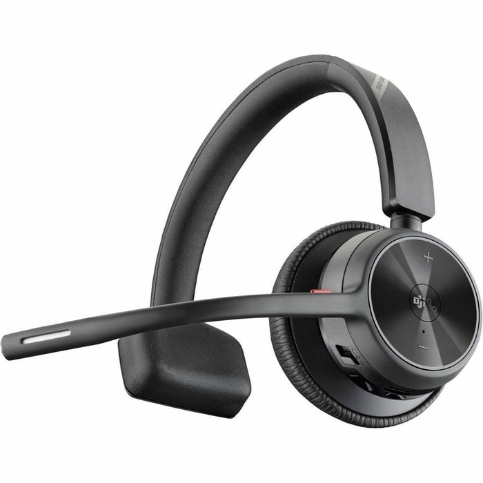 Poly Voyager 4300 UC 4310 Wireless Over-the-head, On-ear Mono Headset - Black - Google Assistant, Siri - Monaural - Ear-cup