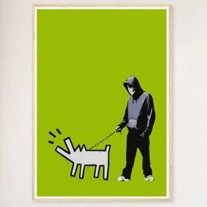 Galrie Banksy Choose Your Weapon Green Print 2010 Limited Edition Art, Wood Frame, A2 42 x 60cm (16 x 24inch)