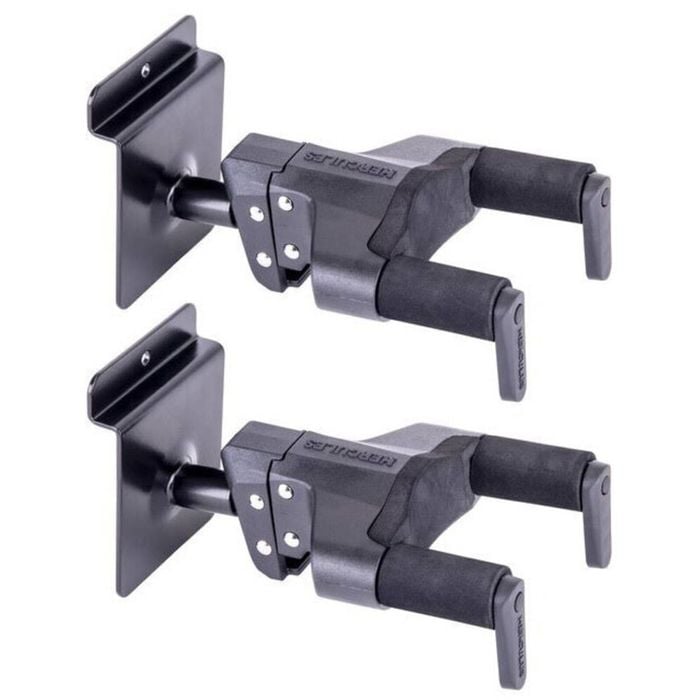 2x Hercules Slatwall Guitar/Bass Hanger w/ Auto-Swivel