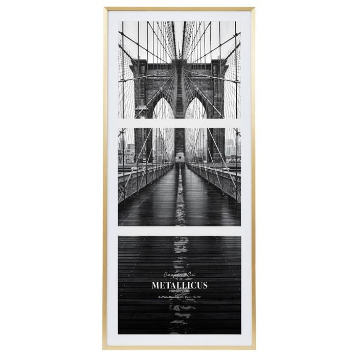 Cooper & Co. Metal 3 Slot Collage Photo Frame 20x25cm Gold