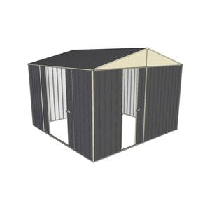 Build-a-Shed 3.0 x 3.0 x 2.3m Gable Double Sliding Side Door Shed - Grey