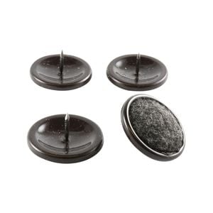 Surface Gard 34mm Brown Carpet Base Round Castor Cup - 4 Pack