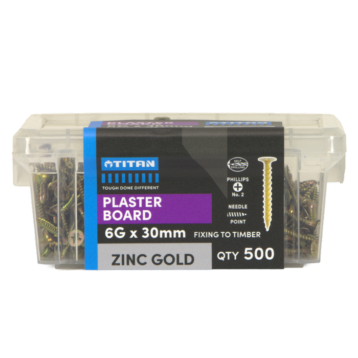 Titan PH2 6G x 30mm Plasterboard Screw - 500 Pack
