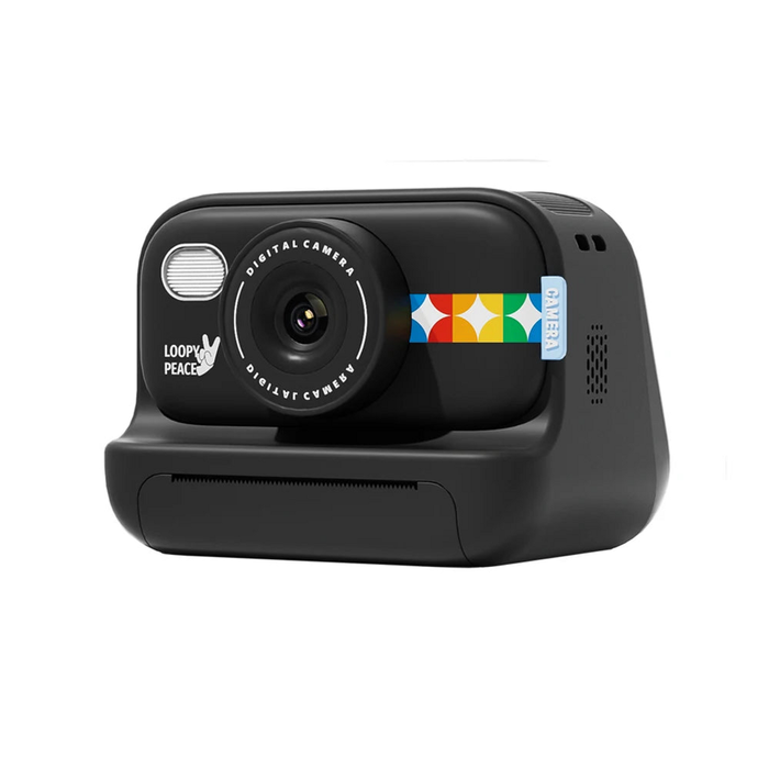Color Instant Print Camera For Kids Black