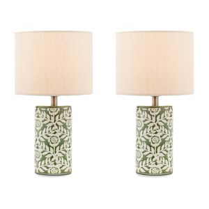 Clay & Kin 31.5cm Green Hampton Table Lamp Set of 2