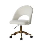 Oikiture High Back Hollow Armless Home Office Chair Boucle