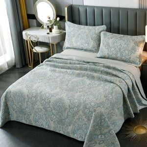 Bloomington 100% Cotton Cover Lightly Quilted Coverlet Set Sienna Taupe Queen