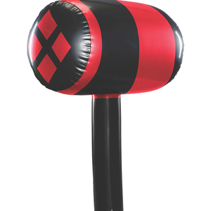 Harley Quinn Inflatable Mallet Red and Black 68cm Hammer Toy with Diamond Print, ONE-SIZE