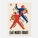 Galrie Eat More Fruit Retro Australian Vintage Advertising Poster for Home Decor, Poster Only, A4 21 x 30cm (8 x 12inch)