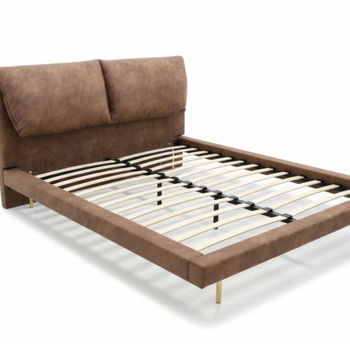 Rowina PU Bed Frame Khaki - Queen