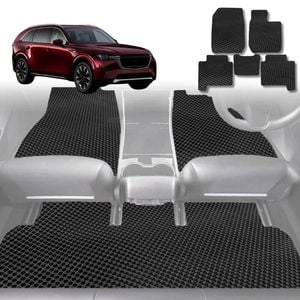 6D Diamond Car Floor Mats for All-new Mazda CX-90 2024-Current-Ultimate Set-Black-Outback GT