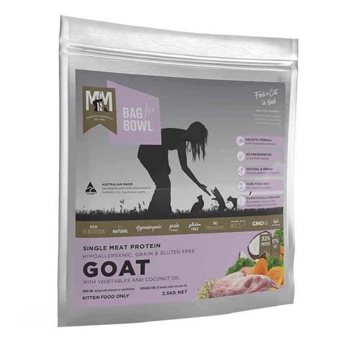 Meals For Meows (mfm) Single Protein Goat With Vegetables And Coconut Oil Dry Kitten Food 2.5 Kg
