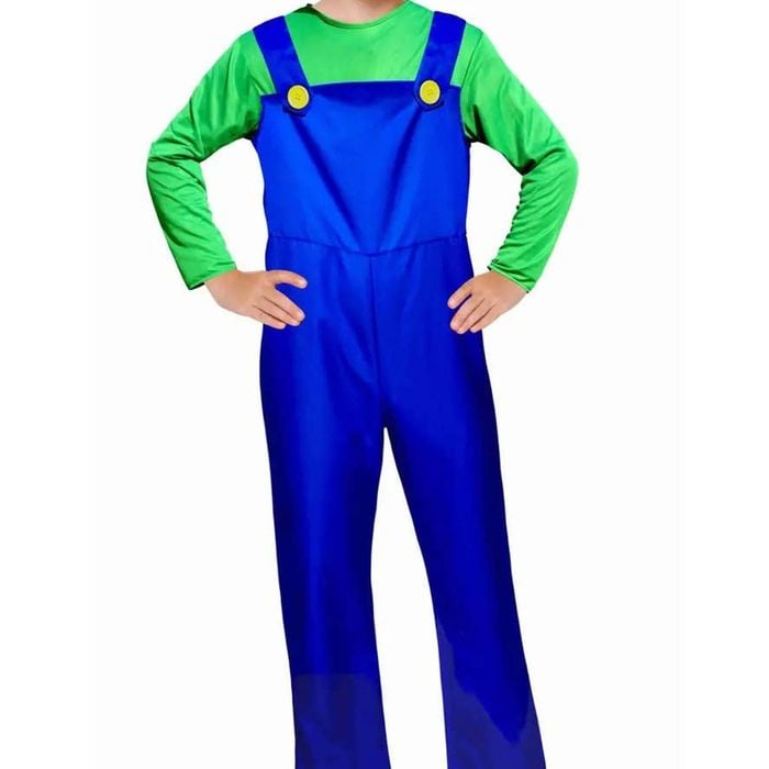 Super Green Plumber Teen Boys Game Character Costume - Xlarge
