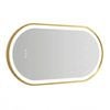 P&p Gold Oval Led Bathroom Mirror Anti Fog Dimmable Luxury Wall Mounted