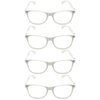 4x Wayfarer Sunglasses Glasses Party Wedding Fun Costume Dress Up White/Clear