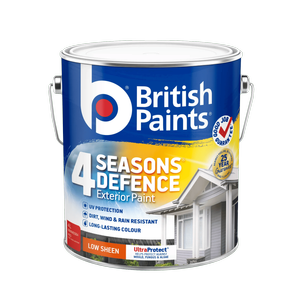 British Paints 4 Seasons Defence 4L Red Low Sheen Exterior Paint
