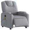 vidaXL Electric Massage Recliner Chair Armchair Single Sofa Light Grey Fabric