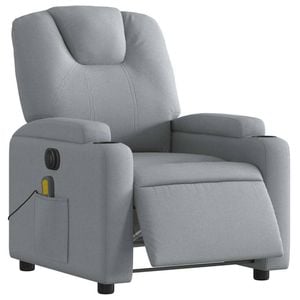 vidaXL Electric Massage Recliner Chair Armchair Single Sofa Light Grey Fabric