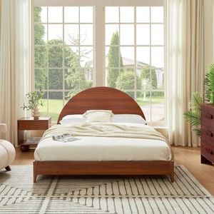 Irisa Wooden Bed Frame In Walnut - Queen