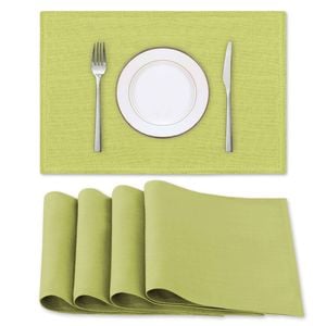 Smarcute Rectangular Waterproof Placemats For Kitchen Dining Table, Set Of 4, Lemon, 45x30cm