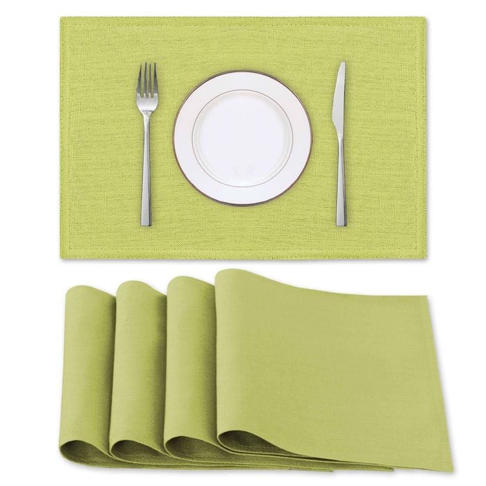 Smarcute Rectangular Waterproof Placemats For Kitchen Dining Table, Set Of 4, Lemon, 45x30cm