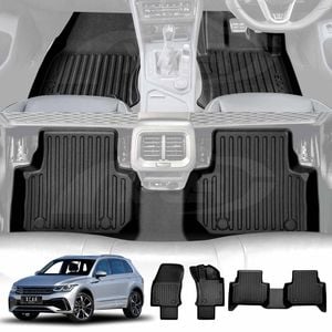 3D Floor Mats for Volkswagen VW Tiguan 2016-2024 Heavy Duty All Weather Mats Carpet Liner Set