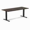 Desky Fixed Height Dark Bamboo Desk 180x75cm Matte Black Leg
