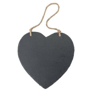 Nicola Spring Hanging Notice Board - 24.5 x 24.5cm - Heart Shaped Wall Hanging Board Home Office Kitchen Chalkboard