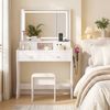 Advwin Makeup Vanity Desk with Mirror Charging Station and 4 Drawers White