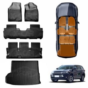 3D Heavy Duty Car Mats Boot Liner Floor Liner Full Set for Toyota Kluger 2014-2021 Cargo Trunk Mat