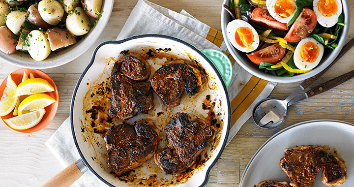 Smokey Spanish Lamb Loin Chops With Green Bean & Egg Salad Recipe | Matador BBQs