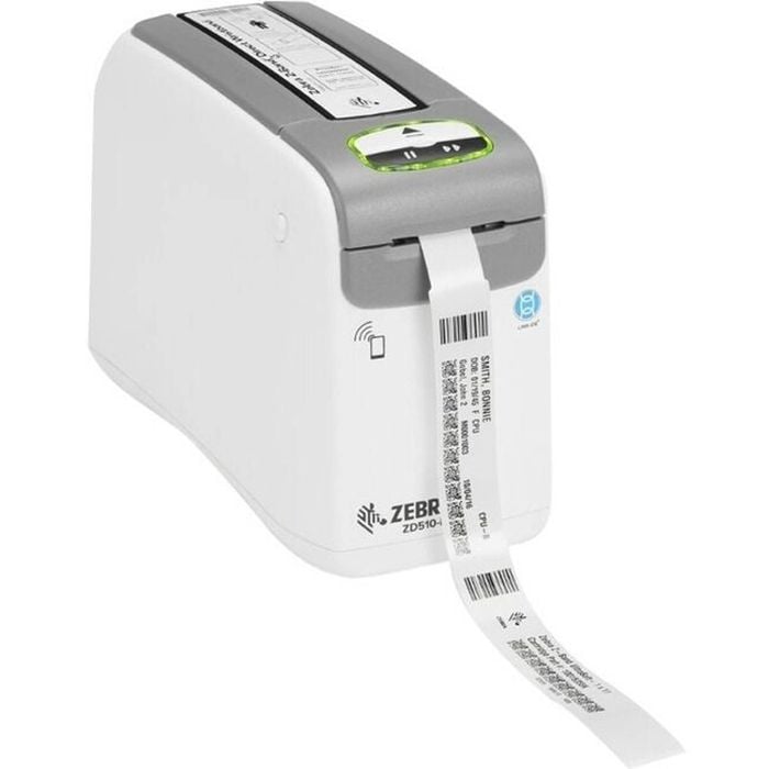 Zebra ZD510-HC Desktop Direct Thermal Printer, Monochrome, Wristband, Ethernet, USB, Bluetooth