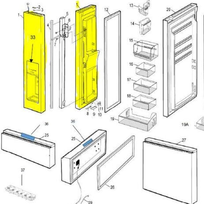 Electrolux Fridge Fridge Door Assembly Left Hand 140053545277
